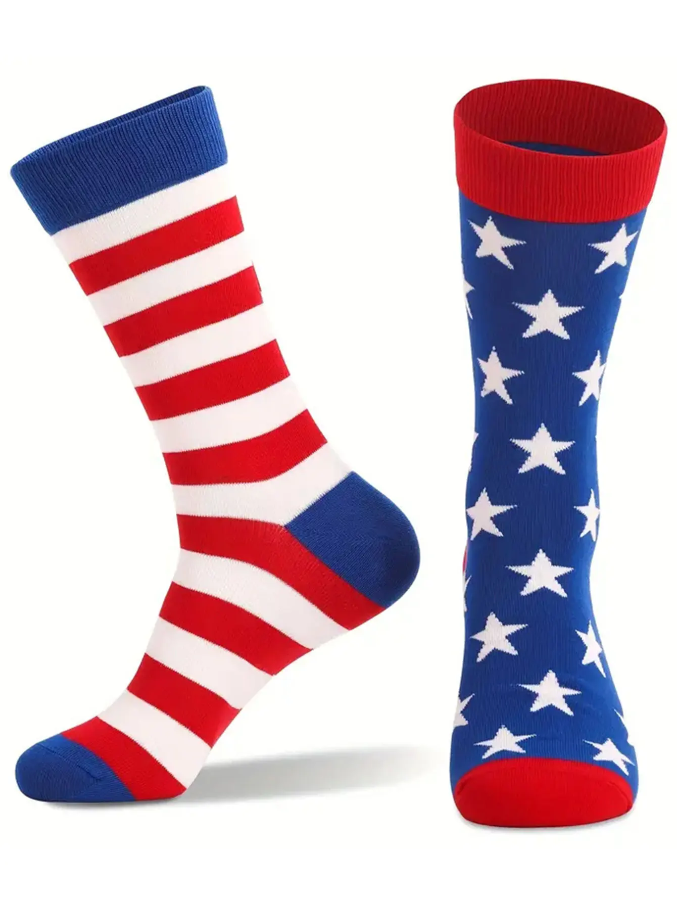 1/2 pares de calcetines unisex superiores con estampado de bandera americana, elegantes, suaves y que absorben el sudor, diseño humorístico para un