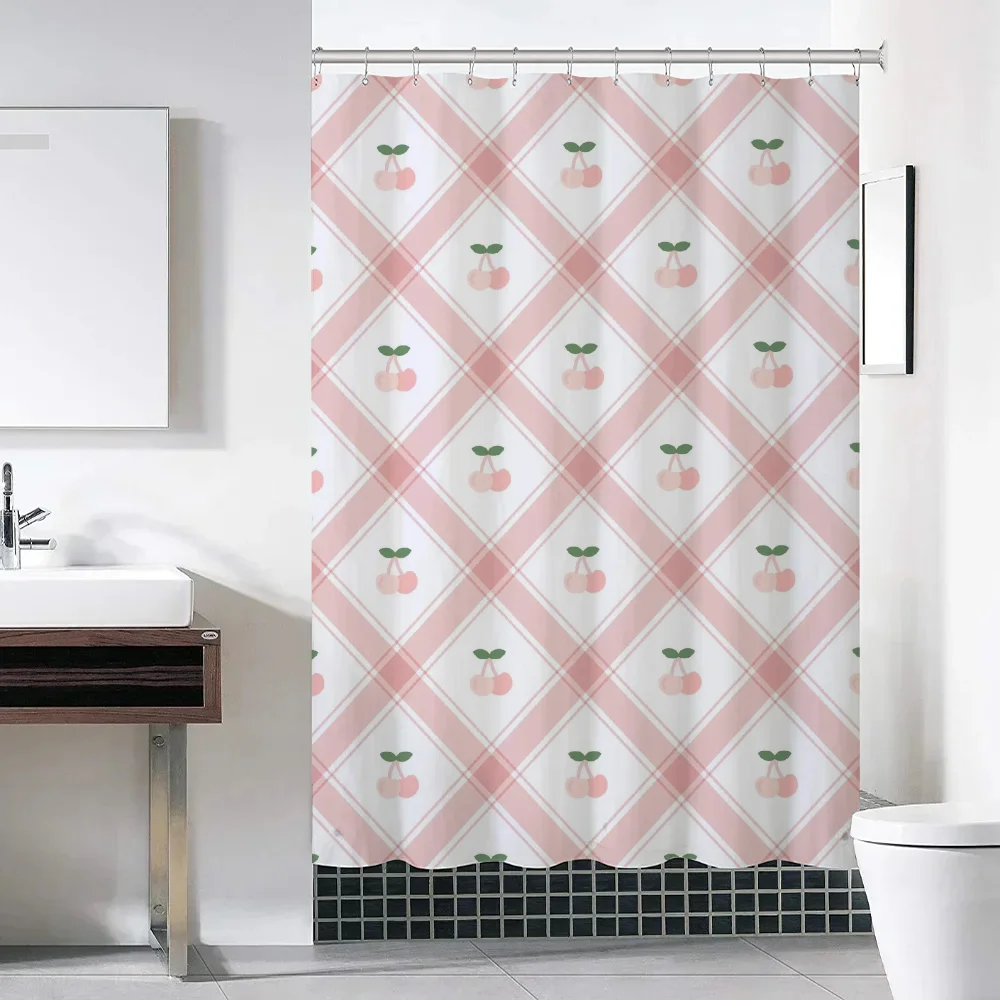 Plaid and Cherry Shower Curtains Things for the Bathroom Curtain Folding Partition Accessories Bath Bedrooms Houses Rooms Quarto