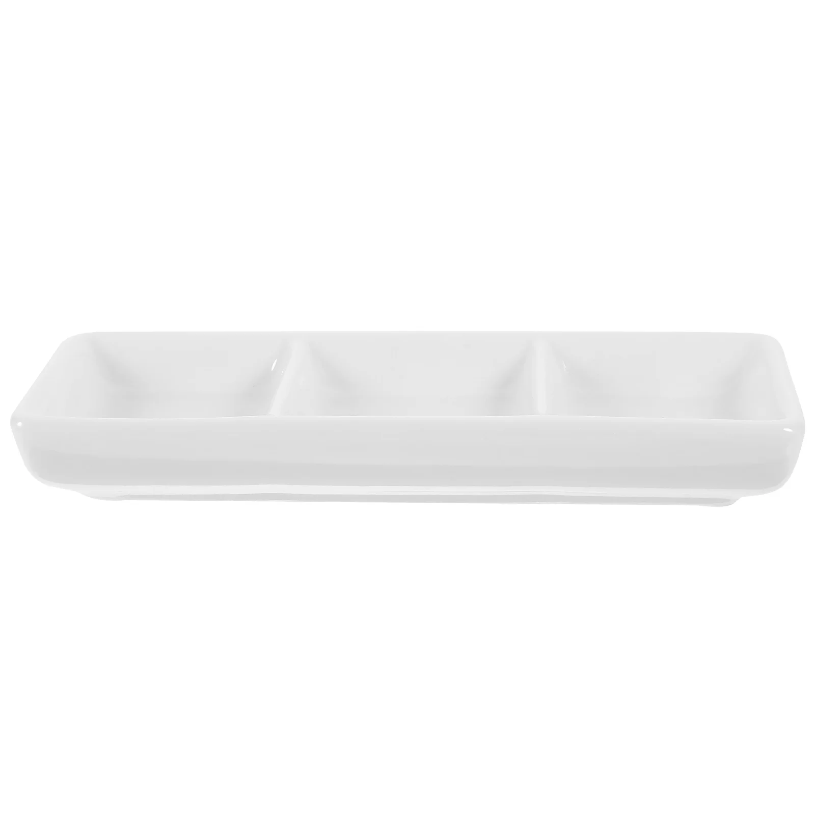 

6 Inch Premium Quality 3-Compartment Appetizer Serving Tray Divided Sauce Dishes Spice Dish Soy Sauce Resistant Sturdy Everyday