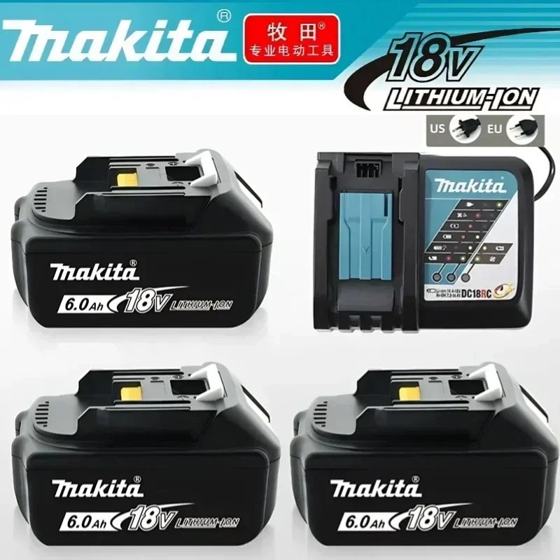 Batterie rechargeable authentique avec chargeur BL1860 18V 6.0Ah Lithium-ion pour batterie Makita 18v 6Ah BL1850 BL1880 BL1860B LXT400