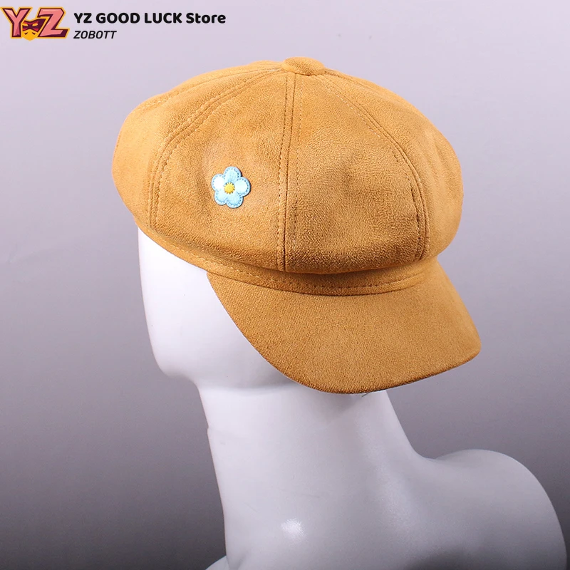 Película KPop Demon Hunters Saja niños bebé Cosplay sombrero Unisex amarillo Retro boina Casual moda gorra carnaval vestir accesorios