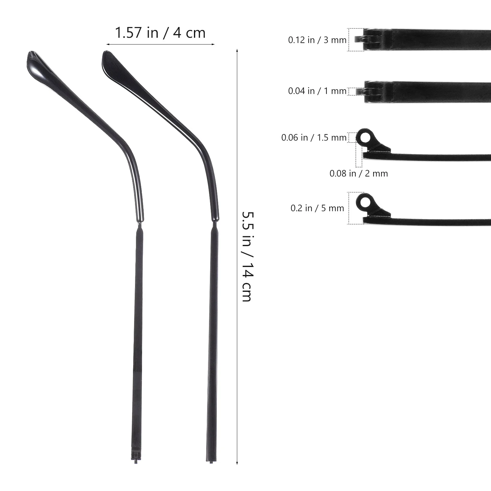 1 زوج النظارات المعدنية معبد استبدال الأسلحة للنظارات الشمسية القراءة إطار نظارات دائم العالمي صالح النظارات إصلاح أجزاء