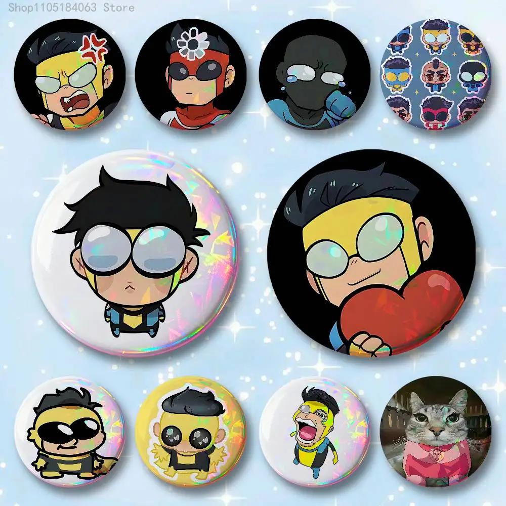 I-InvincibleS Chibis Enamel Pin Tinplate Round Brooch Cosplay Nijigen Otaku Culture Badges 58mm 44mm 32mm 75mm 25mm