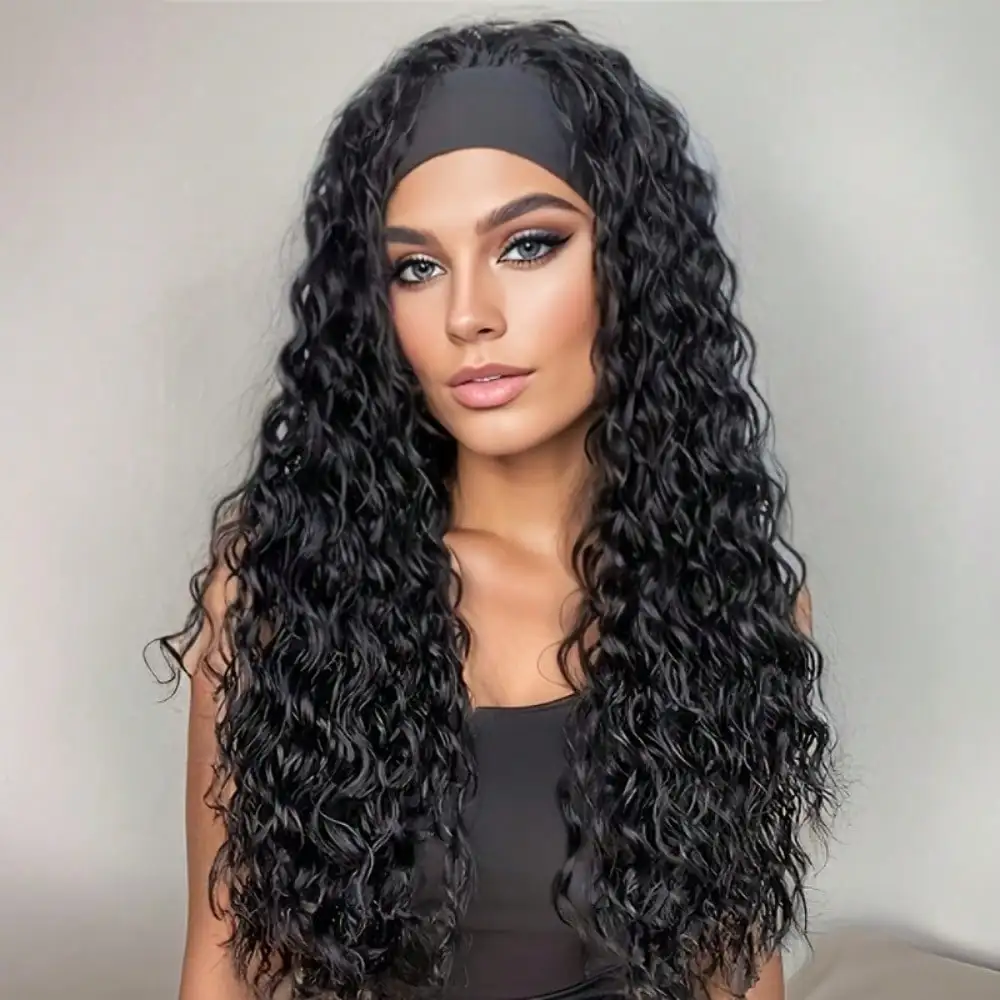 

African-style curly hair, medium-sized curls, black wigs. Stylish, everyday look. High-temperature silk. Suitable for various women. Ideal for everyday partiessynthetic.
