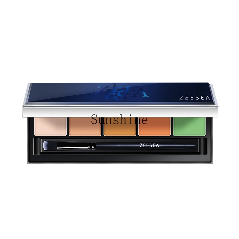 Five-color concealer disc covers spots, facial acne, acne marks, dark circles and tear furrows.