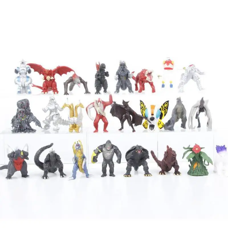 24 Pcs/Set Godzilla Figures 5-8cm Q Version Rodan Mothra King Ghidorah Car Desktop Ornaments Decorations Toys Gifts For Kids