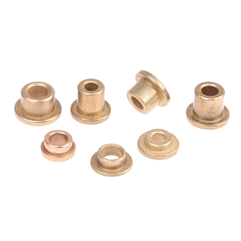 5Pcs Flanging Self-Lubricating Bearing Powder Metallurgy Oil Copper Bushing Guide Sleeve With Stepped Flange Hardware