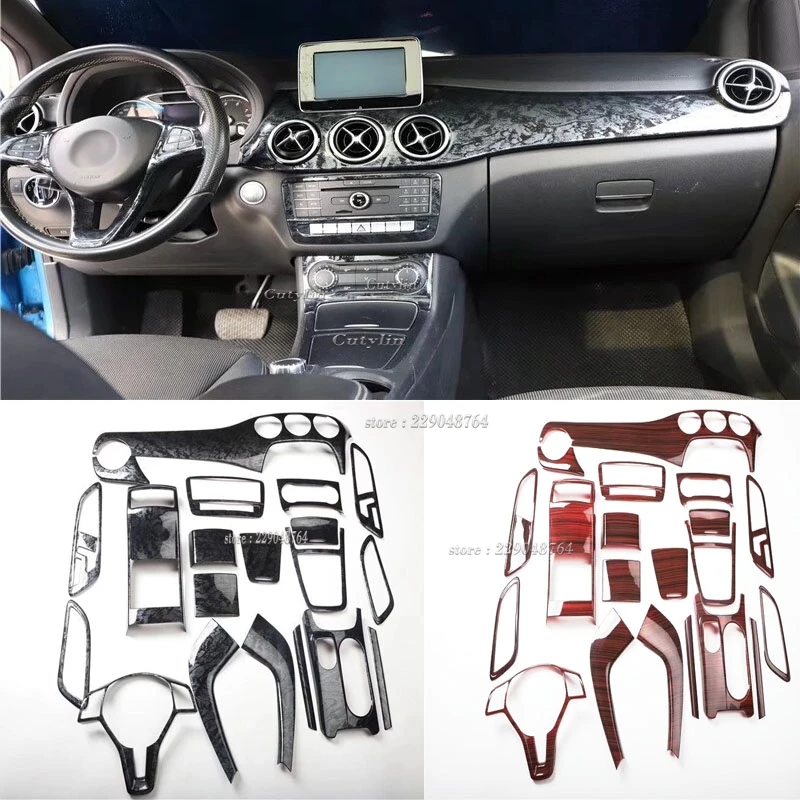 LHD Für Mercedes Benz W246 B Klasse B-Klasse 2012-2019 ABS Pfirsich Holz Farbe Getriebe Shift Panel Dekoration AC Schalter Vent Aufkleber