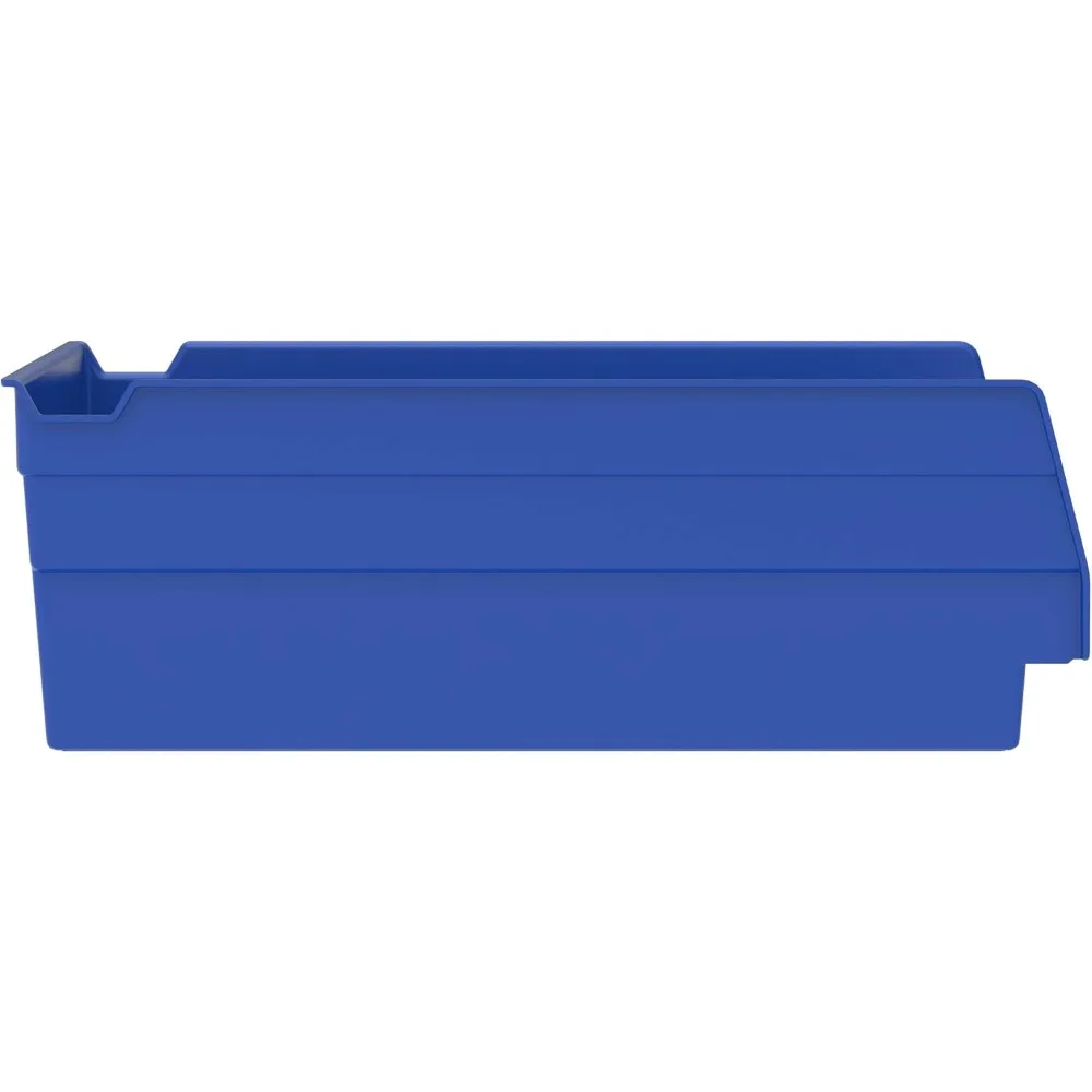 Plastic Organizer and Storage Bins for Refrigerator, Kitchen, Cabinet, or Pantry Organization, 12-Inch x 8-Inch x 4-Inch, Blue