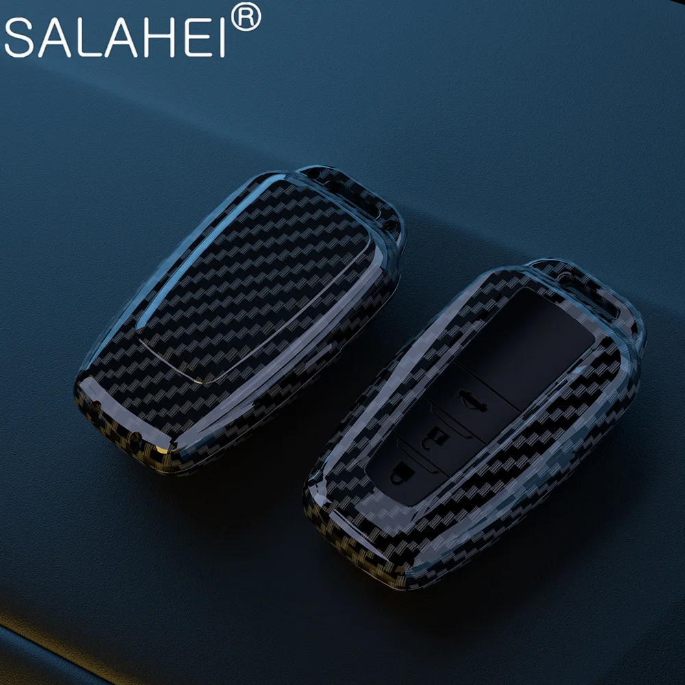

ABS Carbon Fiber Car Key Case Cover Protector Shell For Toyota Prius Camry Corolla CHR C-HR RAV4 Land Cruiser Prado Accessories