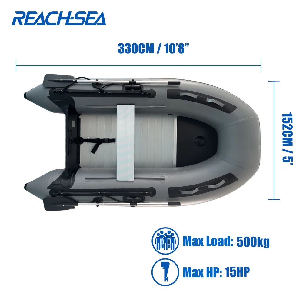 Reachsea Nuovo prodotto Barca di salvataggio in PVC Barca da pesca in alluminio Barca gonfiabile in vendita