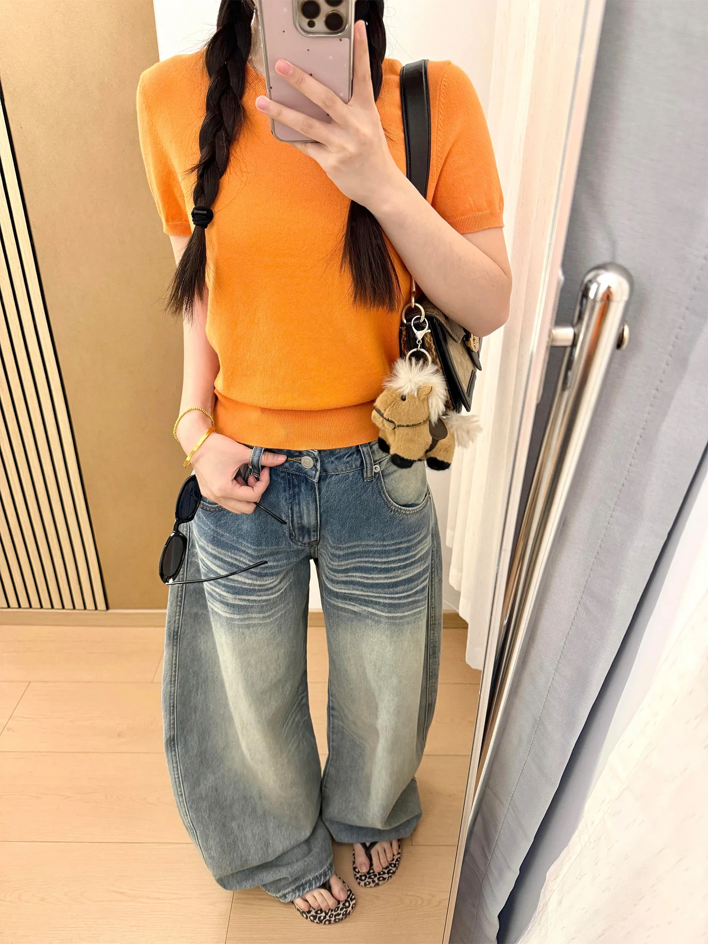 

Retro High Waist Wide Leg Jeans Women's Slim Fit Vintage Washed Blue Denim Pants Casual Comfortable Spring Summer New Arrival