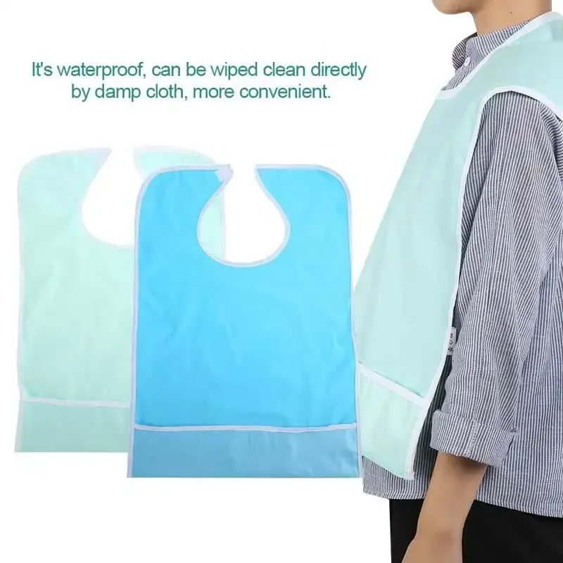 45*64cm Waterproof Adult Elder Mealtime Eating Bib Washable Apron Clothes Clothing Protector Dining Aid For Disability Men Women