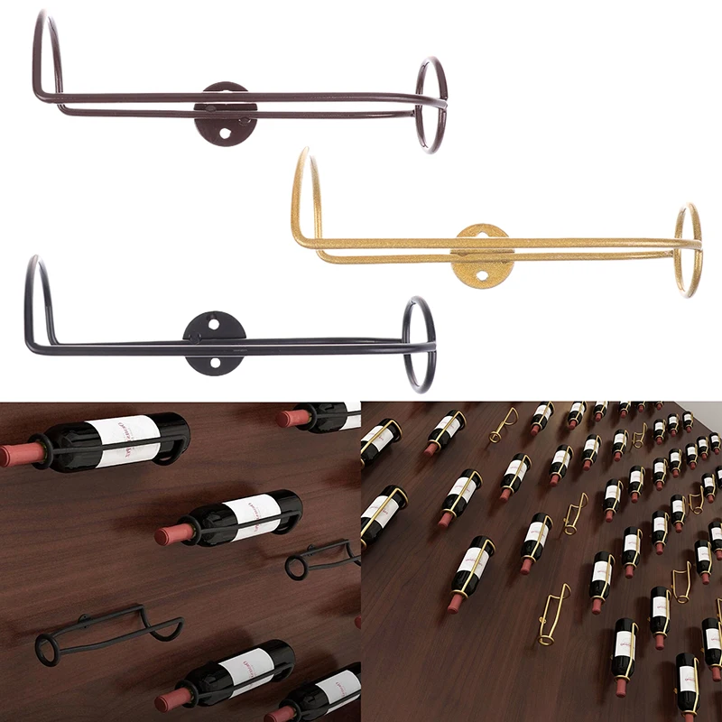 Wall-Mounted Wine Holder – Iron Metal Bar Storage Display Shelf