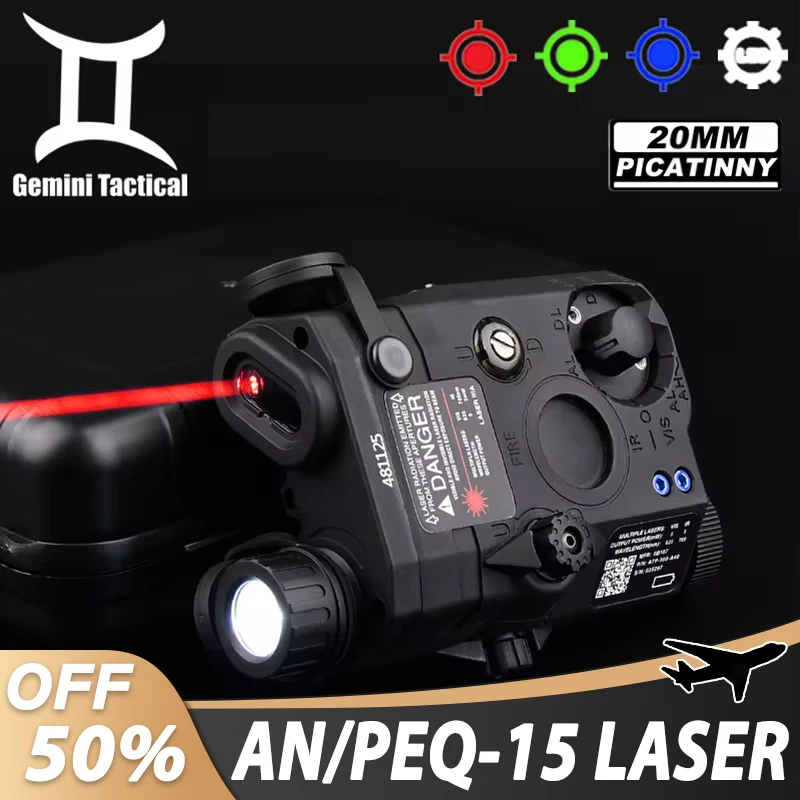 

WADSN PEQ-15 AN Indicator Red Green Blue Laser White Strobe LED Scout Lamp PEQ15 Hunting Flashlight NO IR Sight Fit 20MM Rail