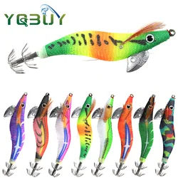 2.5# 3.0# 3.5# Squid Jig Hard Fishing Lure Shrimp Prawn Luminous Glow in Dark Artificial Biat for Cuttlefish Octopus