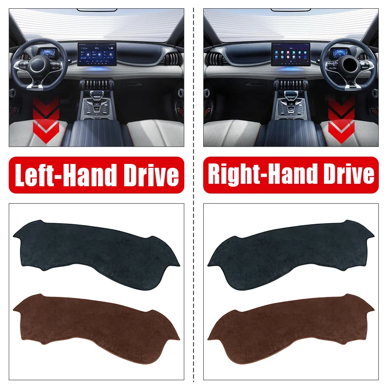 Flannel Car Dashboard Cover Avoid Light Pads Non-Slip Carpets Interior Accessories For BYD Atto 3 Yuan Plus EV 2021 2022 2023