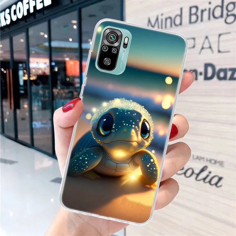 Cartoon Sea Turtle Tortoise Soft Phone Case for Xiaomi Redmi 12 12C 9 9A 9C 9T 10 10A 10C 8 8A 7 7A 6 6A K70 K60 Pro K40 K20 Cov