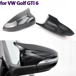 Carbon Fiber Look Sport Style Black Rearview Side Mirror cover Caps for Volkswagen VW MK6 Golf 6 GTI 2009-2014