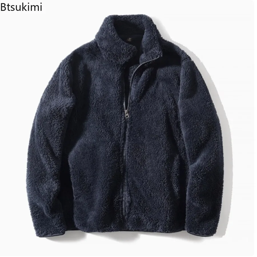 

Autumn Winter New Men's Fleece Sweatshirts Fashion Warm Thicken Jacket Double-sided Coral Velvet Simple Casual Men Hoodies Coats