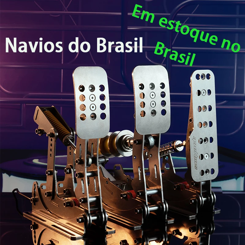 Pedais SIMJACK UT para Simulação de Corrida Profissional, Pedais Hidráulicos HE para Simulador de Corrida em PC com Sensor de Pressão de 200KG - BR