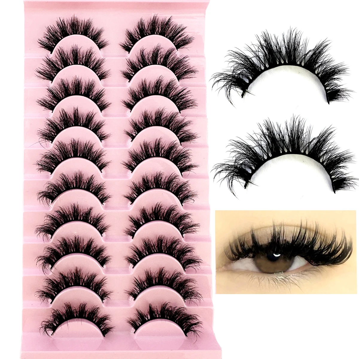 

Wholesale 10Pairs Natural False Eyelashes Fake Lashes Long Makeup 3d Mink Lashes Extension Eyelash Mink Eyelashes Beauty