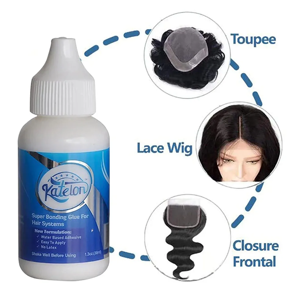 Wig Glue And Remover Set, 38ml Glue 30ml Remover  For Lace Wigs/Toupee/Closure Hair Glue Remover Wig Installation Kit