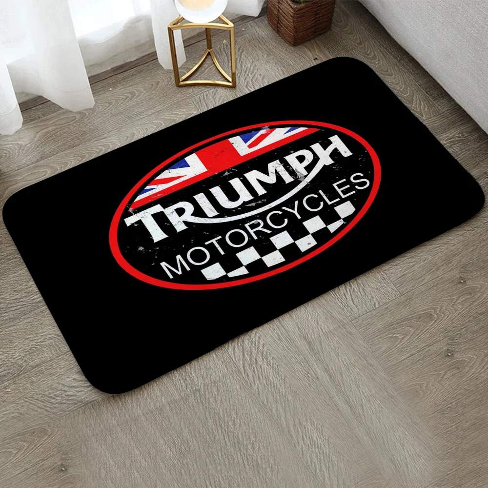 Triumphs Vintage Motorcycle Bath Mats Luxury Carpet for Kitchen Bathroom Rug Mat Entrance Doormat Outdoor House Entrance Mat