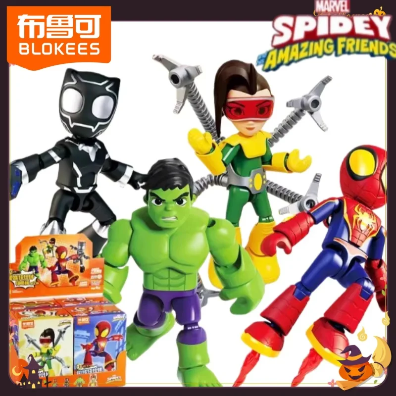 

BLOKEES Человек-паук Partner Magic Edition 2-я кукла Железный человек сборная модель строительные блоки детские подарки собирать игрушку украсить