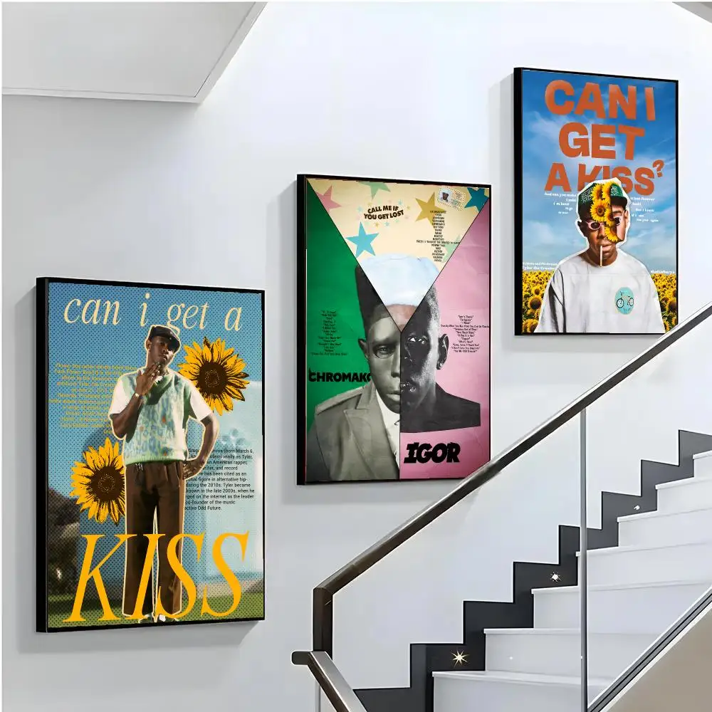 T-tyler, The Creator Poster Waterproof Wall Art Sticker For Bar Living Room Vintage Room Decor High Quality Print Gift view 5