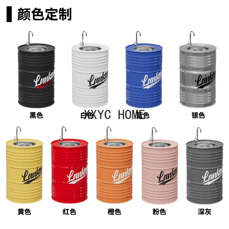 Bacia de lavagem de celebridades da Internet do tambor de óleo do estilo industrial ferro forjado