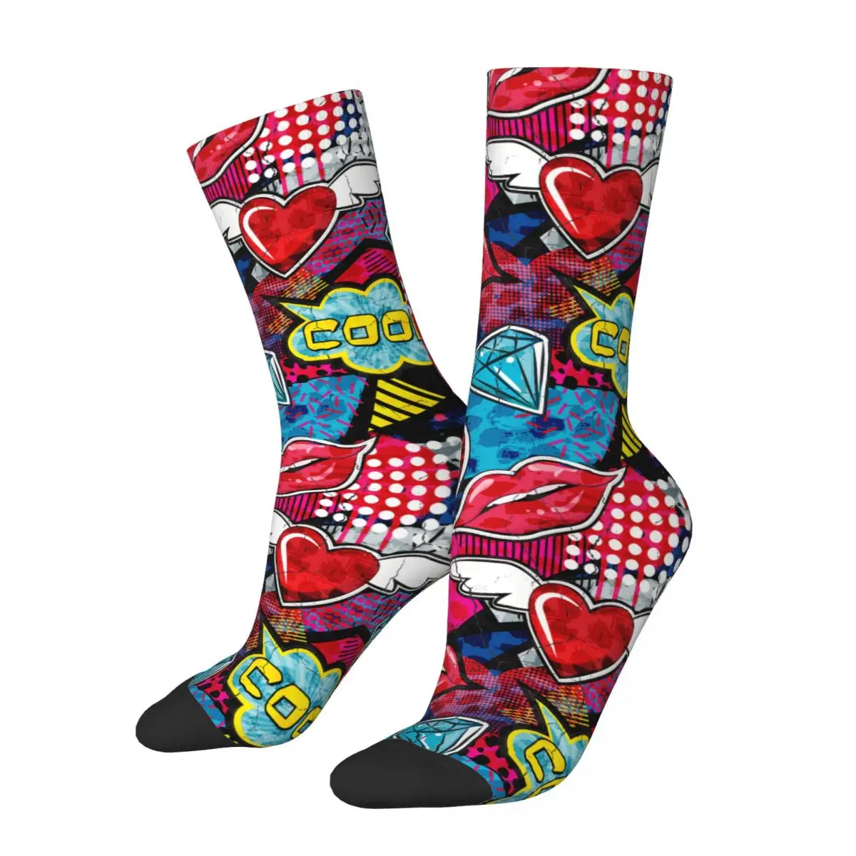 Graffiti Style Graphic Urban Vintage Harajuku Graffiti Art Pattern Street Style Novelty Casual Crew Crazy Sock Gift Printed