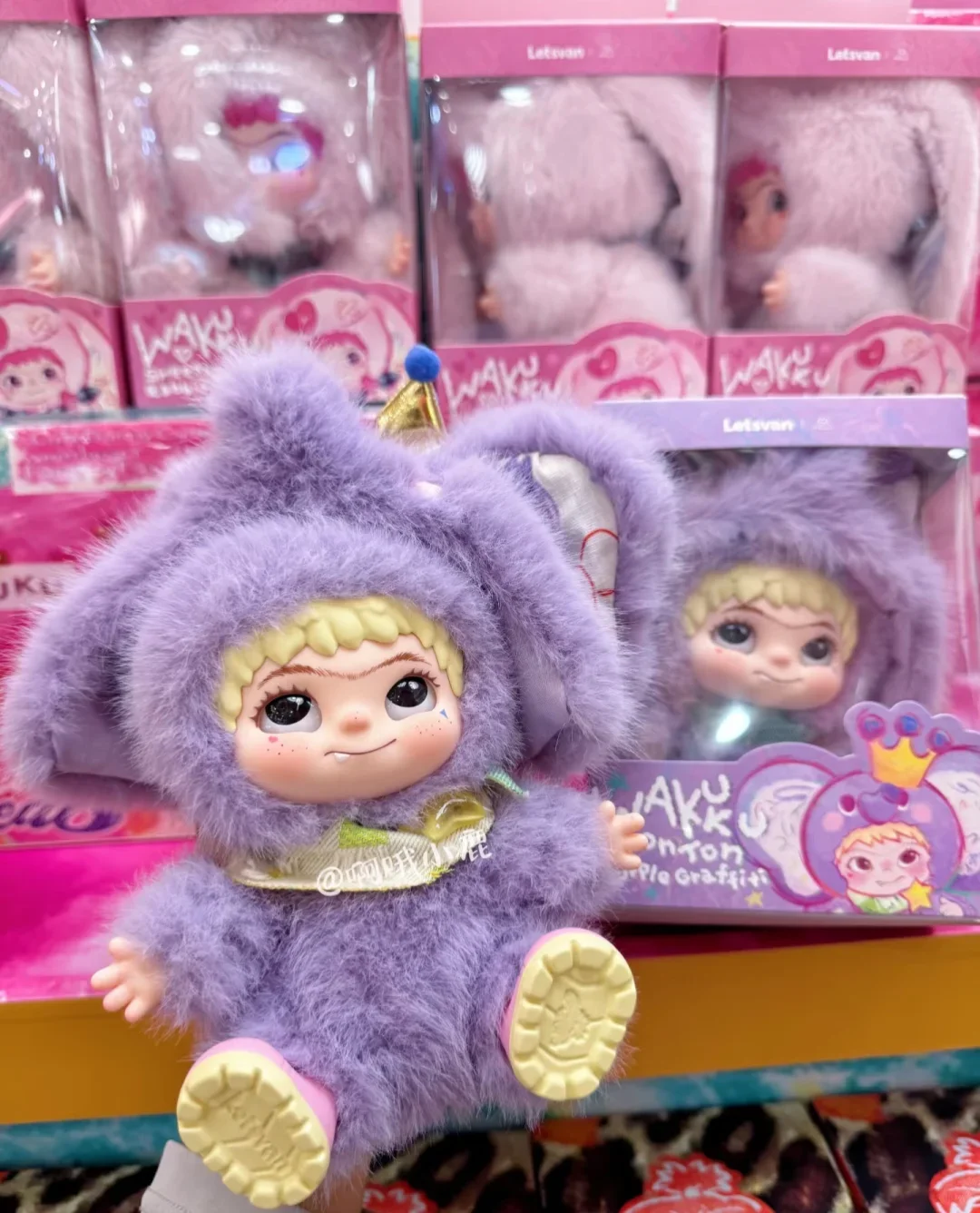 

Новая оригинальная кукла Wakuku Hang Card Kawaii, милая, кролик, ангел, стильная сумка с леопардовым принтом, украшение для девочек