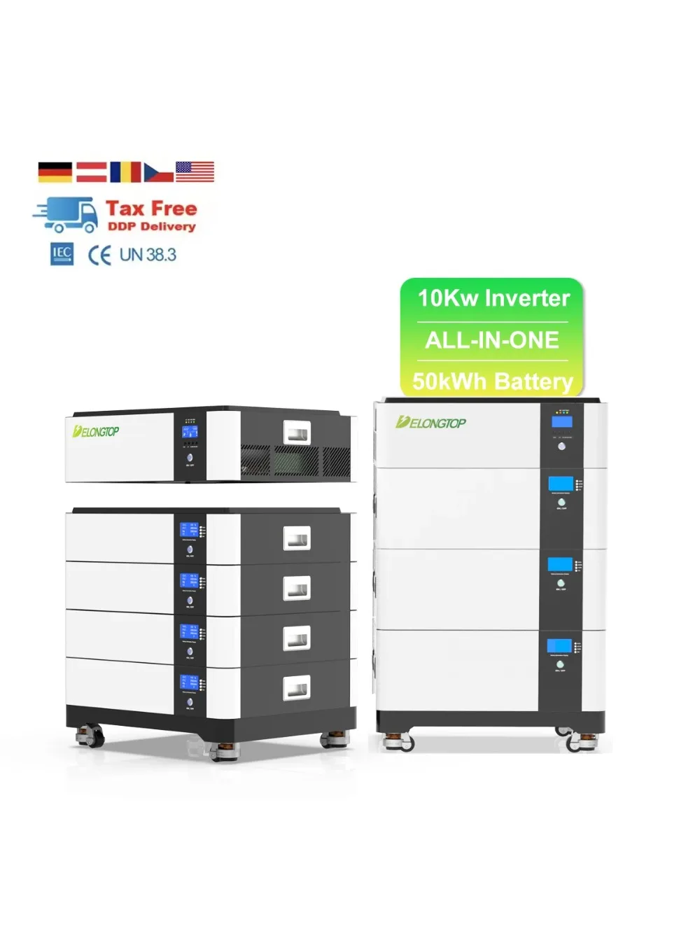 Low Price Plug and Play Battery 15kwh 30kwh 45kwh 60kwh Power 48v 10kw Solar Inverter 120v 240v Split Phase All in One System