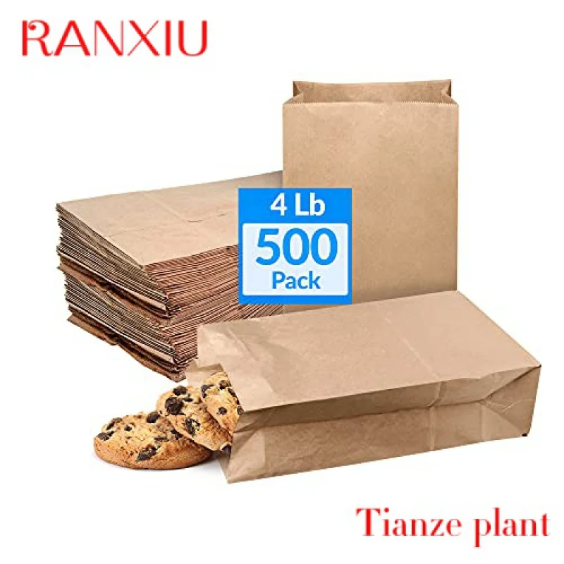 Custom Factory Supply Your Own Logo Disposable Restaurant Take Out Packaging Carry Bag Toast Bakery Bread Food Delivery Paper Ba