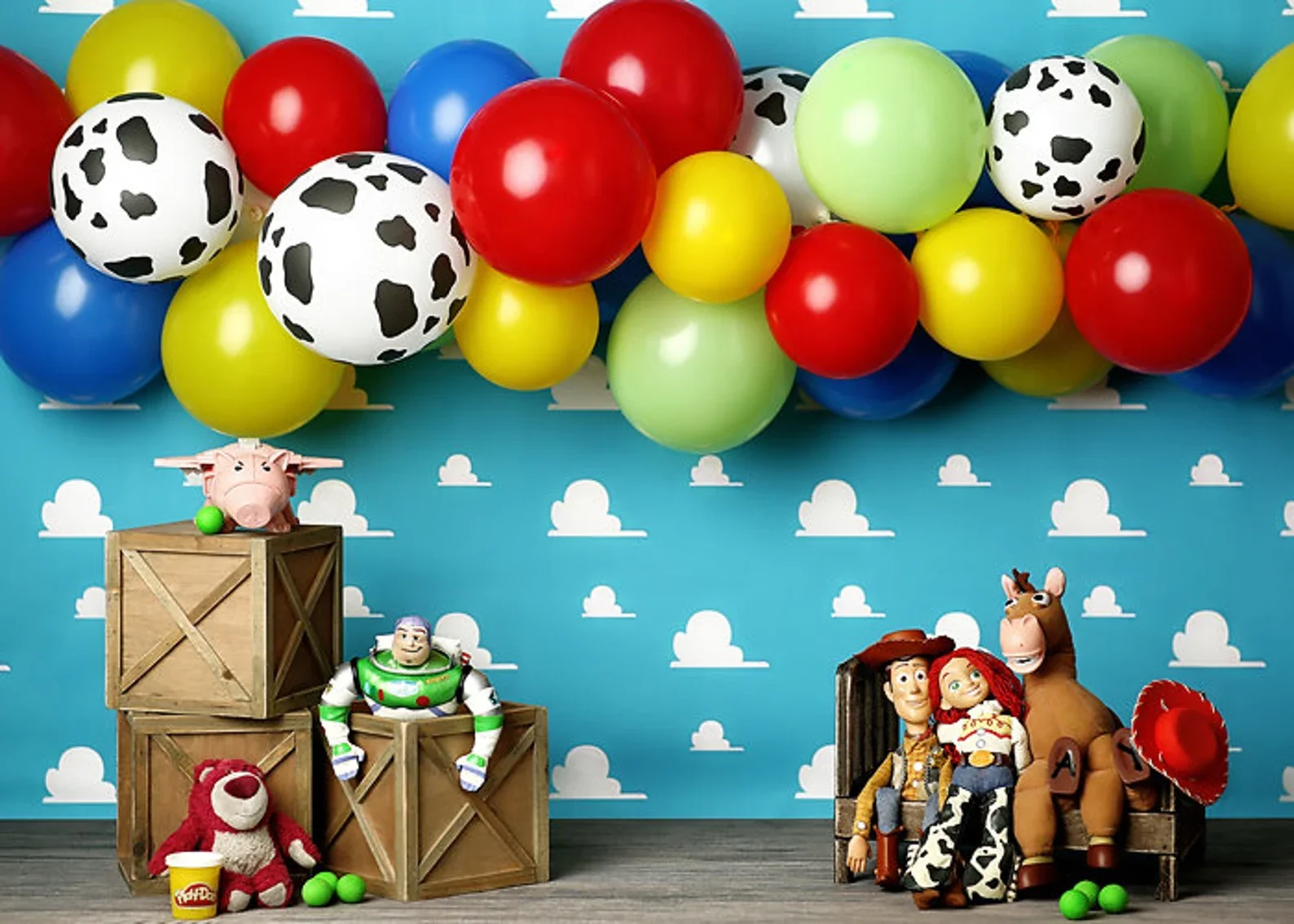 Disney Toy Story Party Backdrops Western Cowboy Photobooth Backdrop Cloth Children\'s Birthday Party Wall Decorations Backdrops