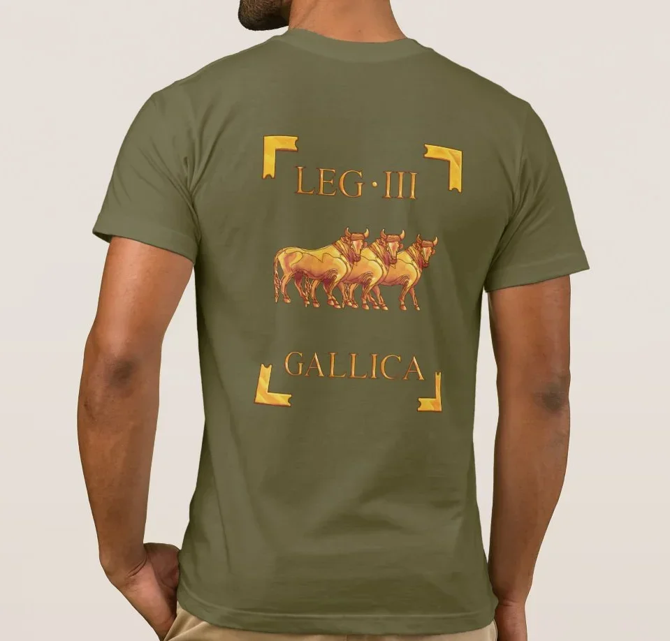 Roman Legio III Gallica Roman legion Three Bulls Vexillum T-Shirt 100% Cotton O-Neck Summer Short Sleeve Casual Mens T-shirt