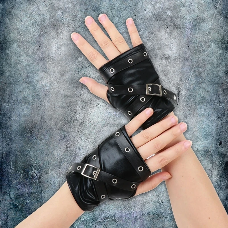 قفازات قابلة للتنفس بدون أصابع، نمط حلقة معدنية للأنشطة الخارجية، نصف إصبع #3