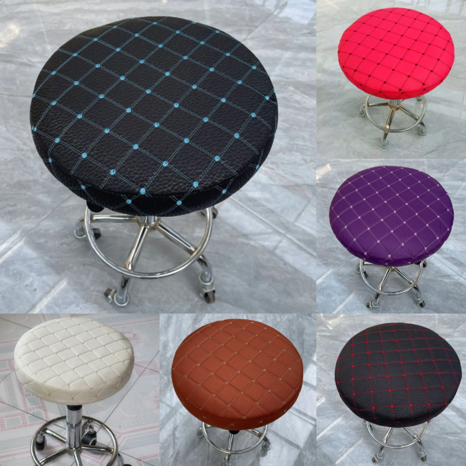 High-Quality Premium Thicken Elastic Fabric Round Chair Cover - Durable Protective Slipcover for Swivel Chair - Perfect Fit Idea