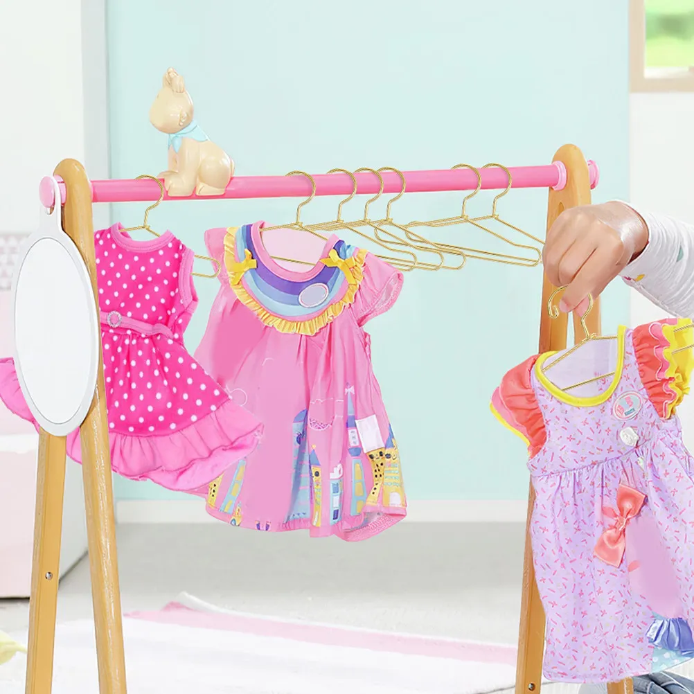 

25Pcs Mini Iron Clothes Hangers Small Metal Wardrobe Racks for Dollhouse Closet Organization and Craft Display