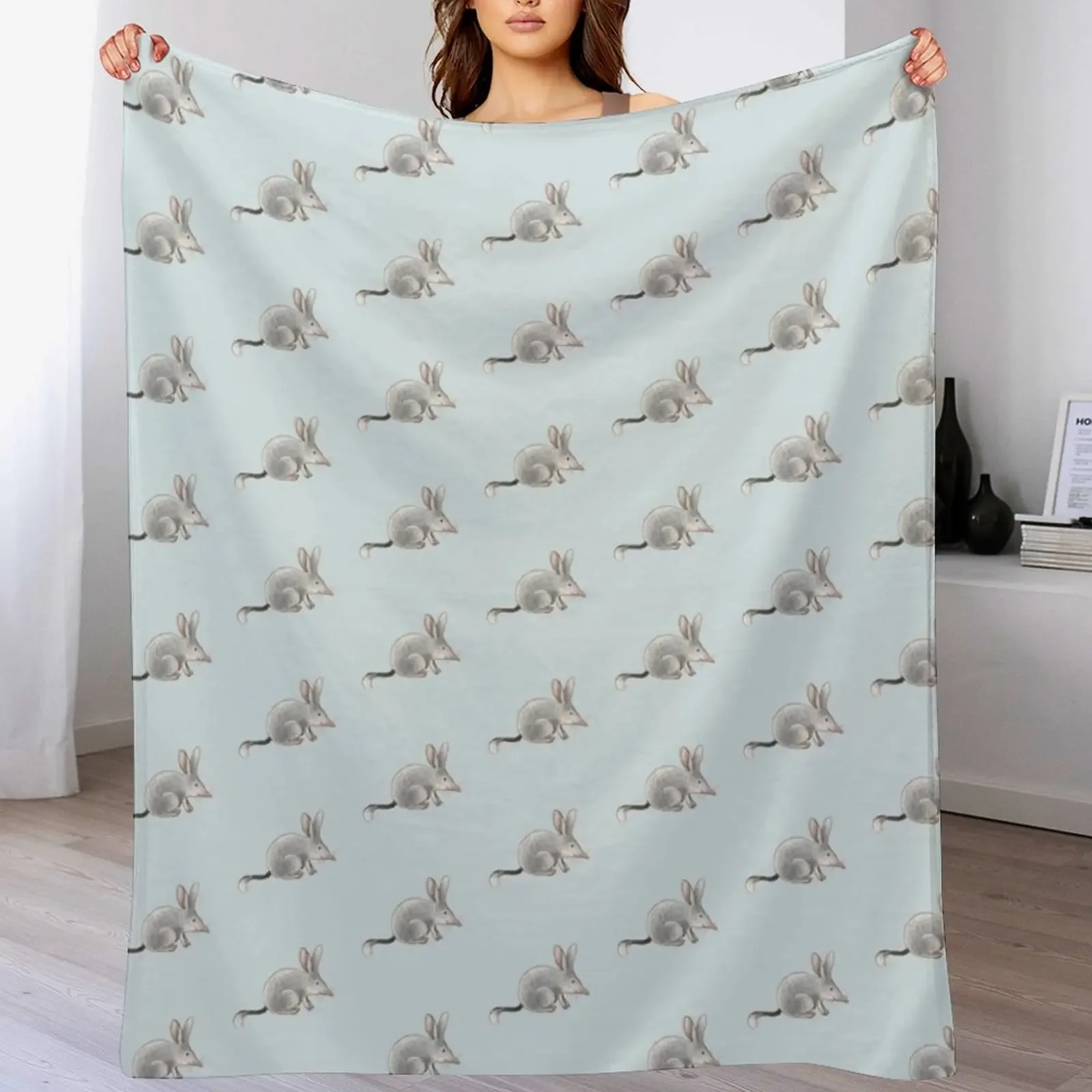 New Aussie Animals: Bilby Throw Blanket Durable Warm Blanket for Daily Home Use