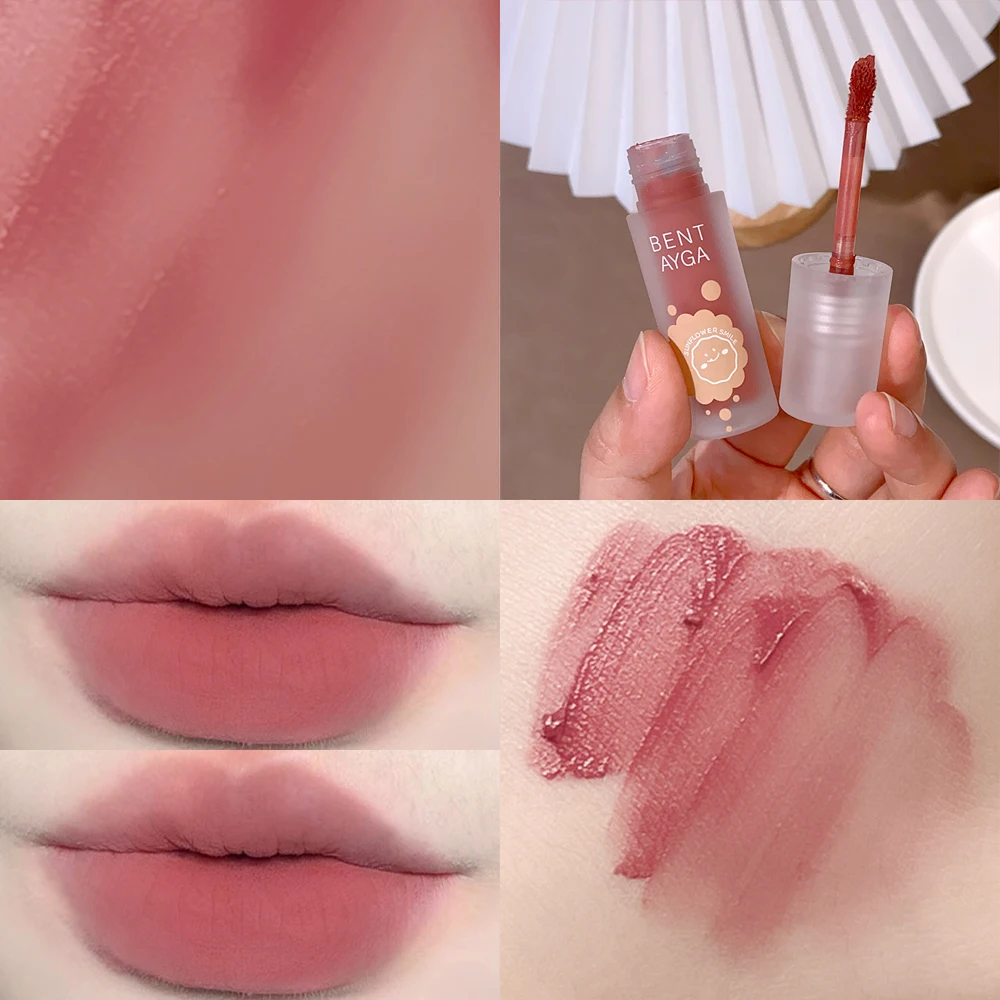 Waterproof Matte Velvet Lip Mud Long Lasting Non-stick Cup Liquid Lipstick Sexy Nude Red Brown Lip Gloss Korean Makeup Cosmetics