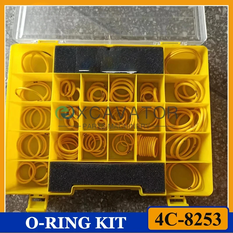 

High Quality Excavator O-Ring Kit 4C8253 4C-8253 O Ring Silicone Seals Box for Machinery O-ring Kit