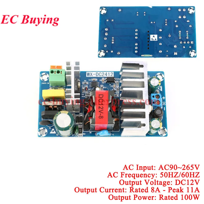 12V 8A Schaltnetzteil Board – 100W AC/DC Modul, 90-265V Eingang, Mit Überstrom- & Kurzschlussschutz AC DC Wandler 12V 12V 8A Schaltnetzteil Board – 100W AC/DC Modul, 90-265V Eingang, Mit Überstrom- & Kurzschlussschutz AC DC Wandler 12V