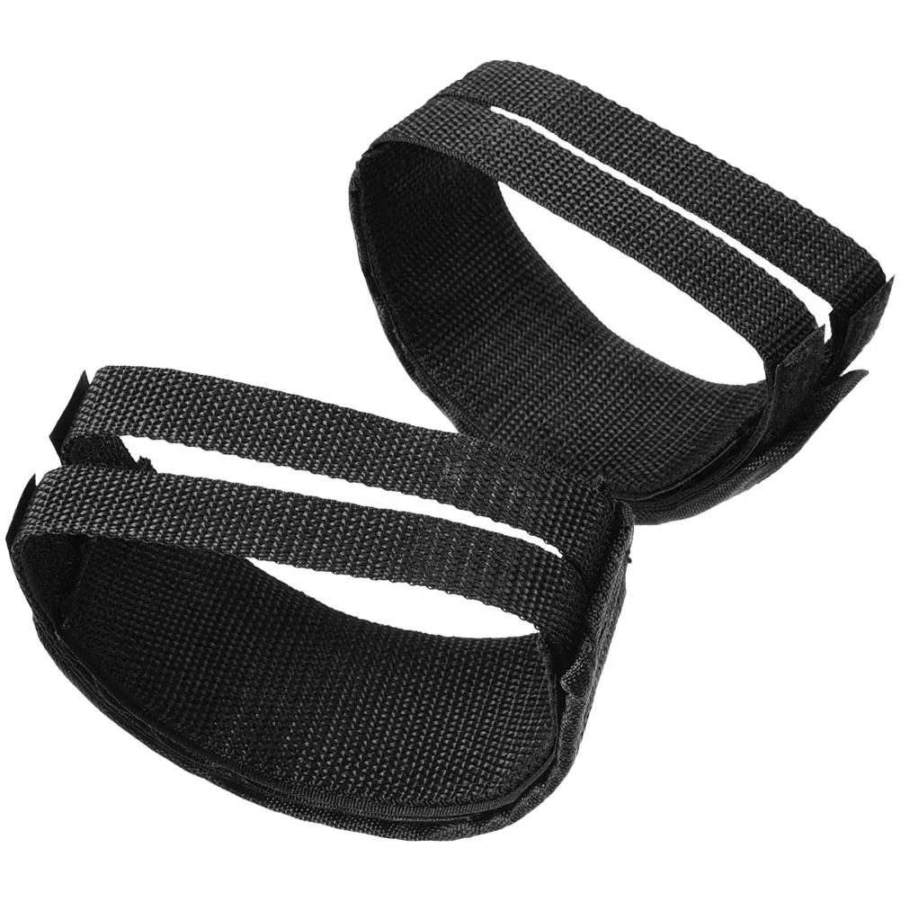 2 Pcs Electric Bike Bicycle Belt Footrest Straps Exercise Pedal Train Adjustable Cycling Black Cover Toddler