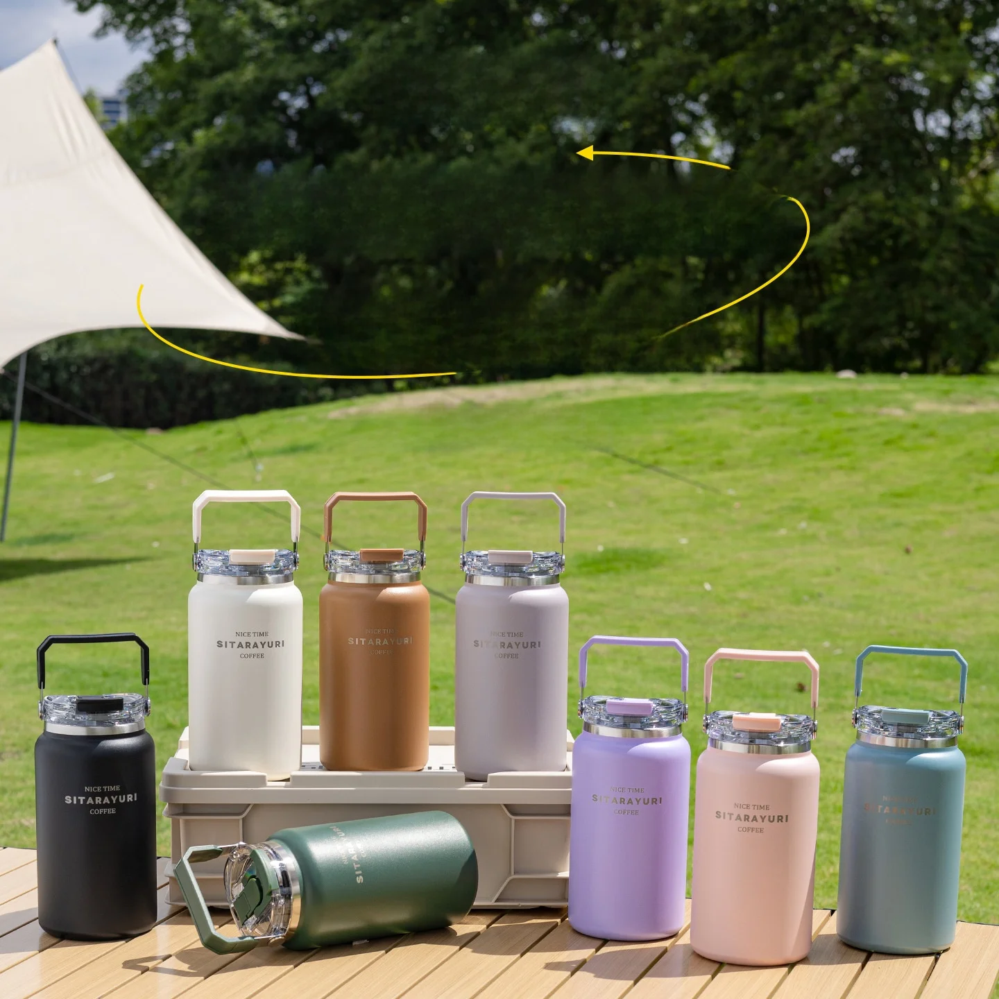 

Термочашка из нержавеющей стали, спортивная кофейная чашка на открытом воздухе, портативная автомобильная чашка для льда, чашка для бутылки с водой, чашка для мужчин и женщин