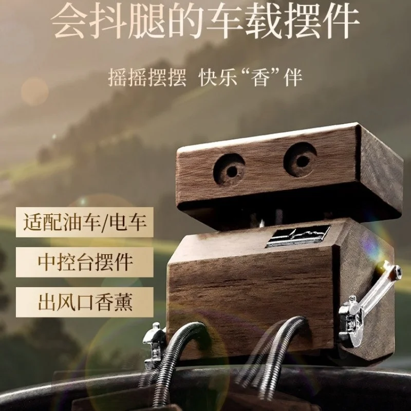 

2026 New Robot Car Aroma , Essential Oil Fragrance Ornament, Wooden , Center Console Vent Decoration, Auto I