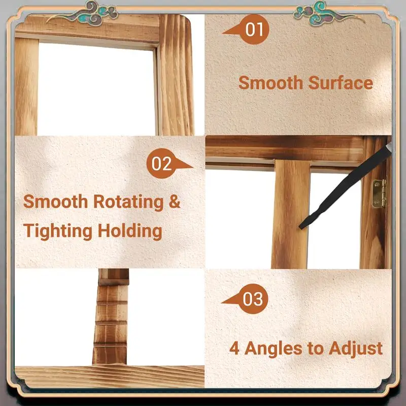 Durable Foldable Recipe Book Stand,Wooden Frame Reading Bookshelf,Tablet Pc Support Stand