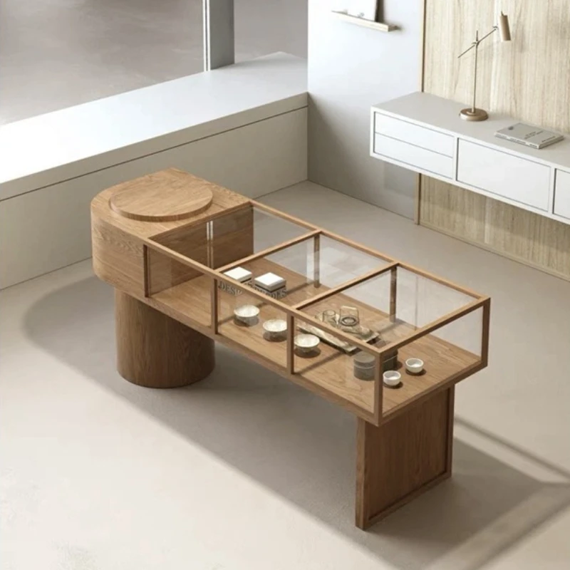 Creative Retro Reception Desks Fashion Glass Display Reception Desks Modern Office Furniture Sportello Di Ricevimento YS40CC