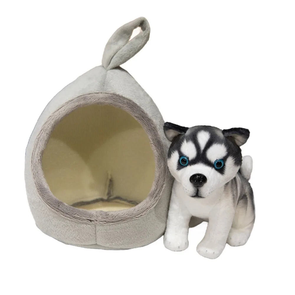 

НОВАЯ мягкая плюшевая игрушка для собак с собачьим домиком, съемная кукла-хаски, декор для комнаты, мягкая кукла, детский подарок на день рождения